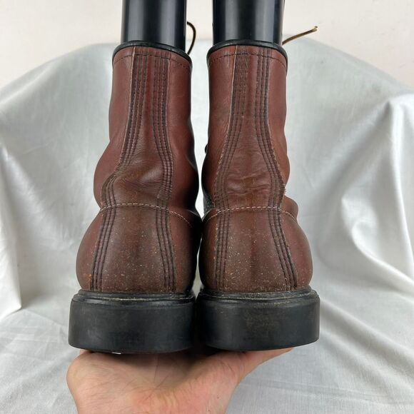 Vintage Red Wing Brown Leather Lace Up Boots With a Chunky Sole Size 12 D main image 4